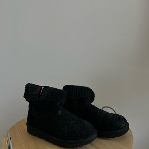 UGG Black Knit Cuff Boots